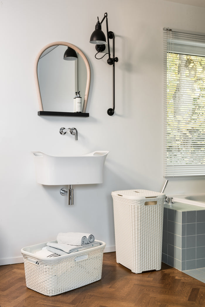 Curver Style Wasmand met Deksel 60L + Wasmand 45L - Wit