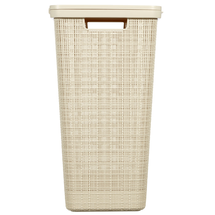 Curver Jute Wasmand met deksel 58L - 2 stuks - Gebroken Wit