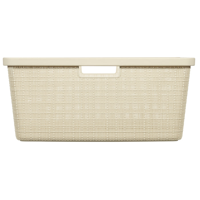 Curver Jute Wasmand met deksel 58L + Wasmand 46L - Gebroken Wit