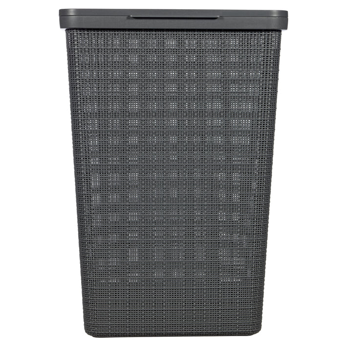 Curver Jute Wasmand met deksel 58L - 2 stuks - Donkergrijs