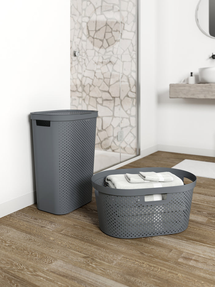 Curver Infinity Recycled Wasmand 60L + Wasmand 40L - Grijs