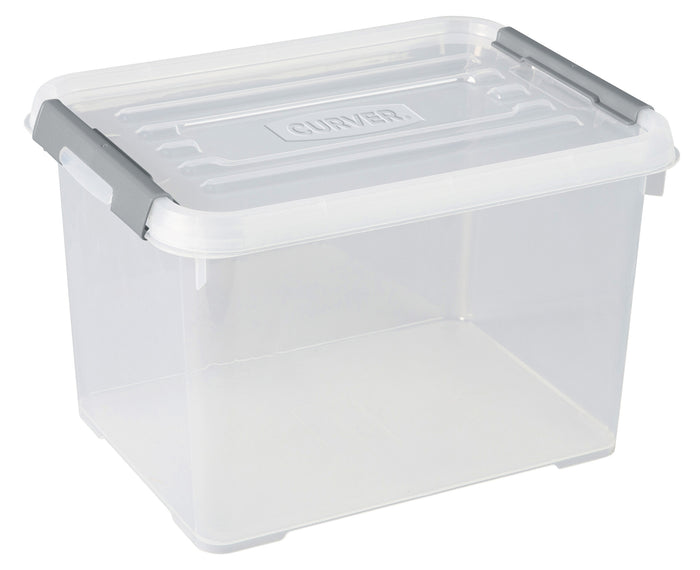 Curver Handy+ Opbergbox - 20L - 3 stuks - Transparant met deksel