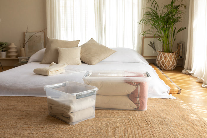 Curver Handy+ Opbergbox - 50L - 3 stuks - Transparant met deksel