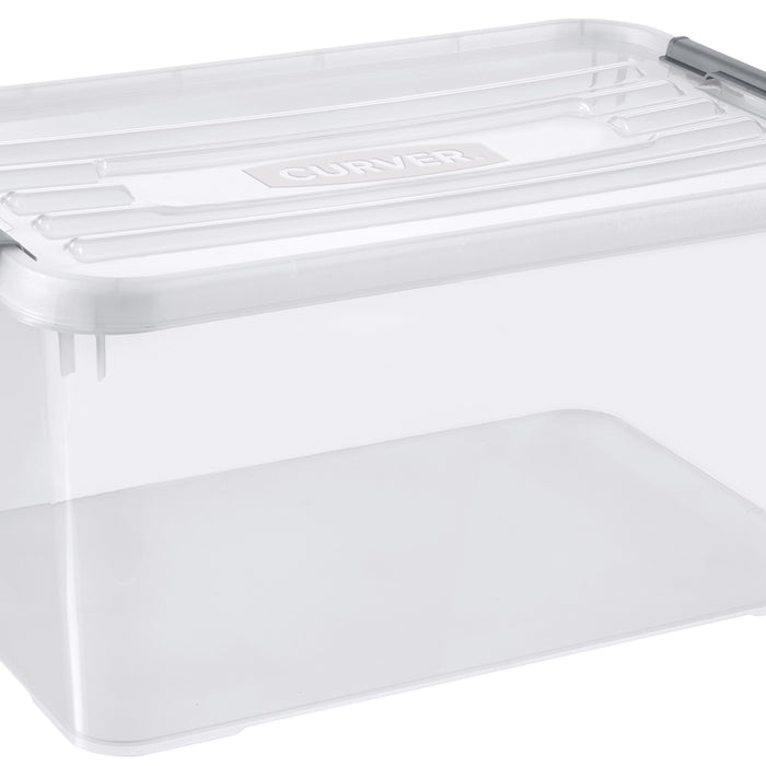 Curver Handy+ Opbergbox - 50L - 3 stuks - Transparant met deksel
