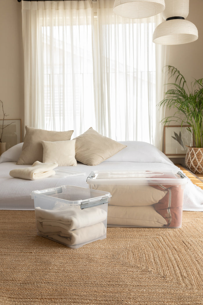 Curver Handy+ Opbergbox - 50L - 2 stuks - Transparant met deksel