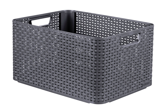 Curver Style Opbergmand L - 30L - 3 stuks - Antraciet