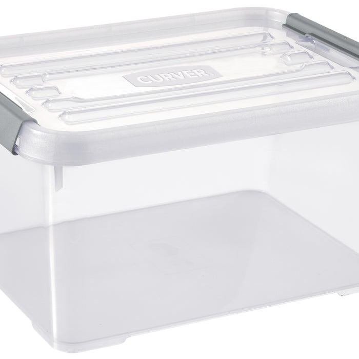 Curver Handy+ Opbergbox - 15L - 4 stuks - Transparant met deksel