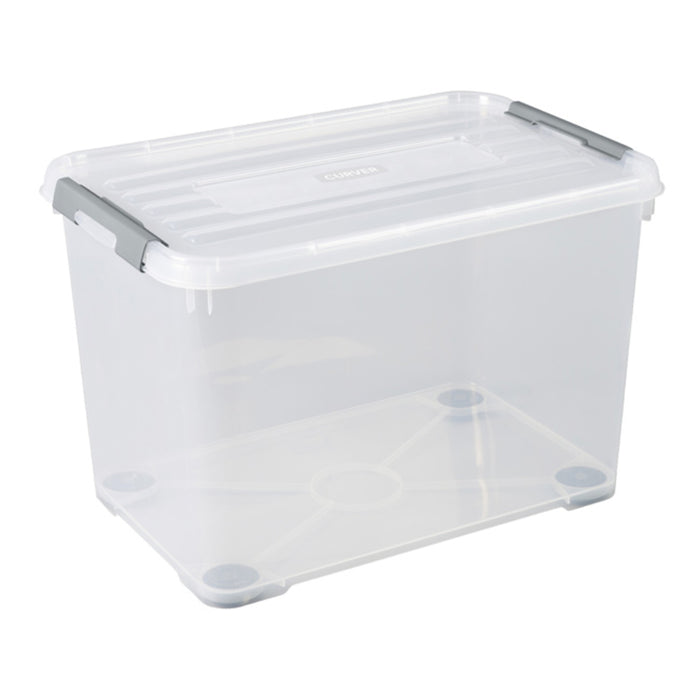 Curver Handy+ Opbergbox - 65L - 3 stuks - Transparant met deksel