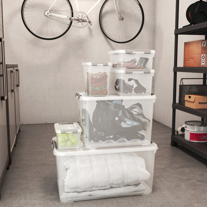 Curver Handy+ Opbergbox - 65L - 3 stuks - Transparant met deksel