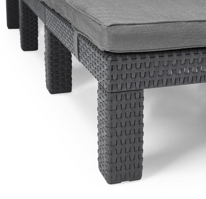 Allibert Daytona Deluxe Ligbed 65x195x25,5cm - 2 stuks - Grafiet