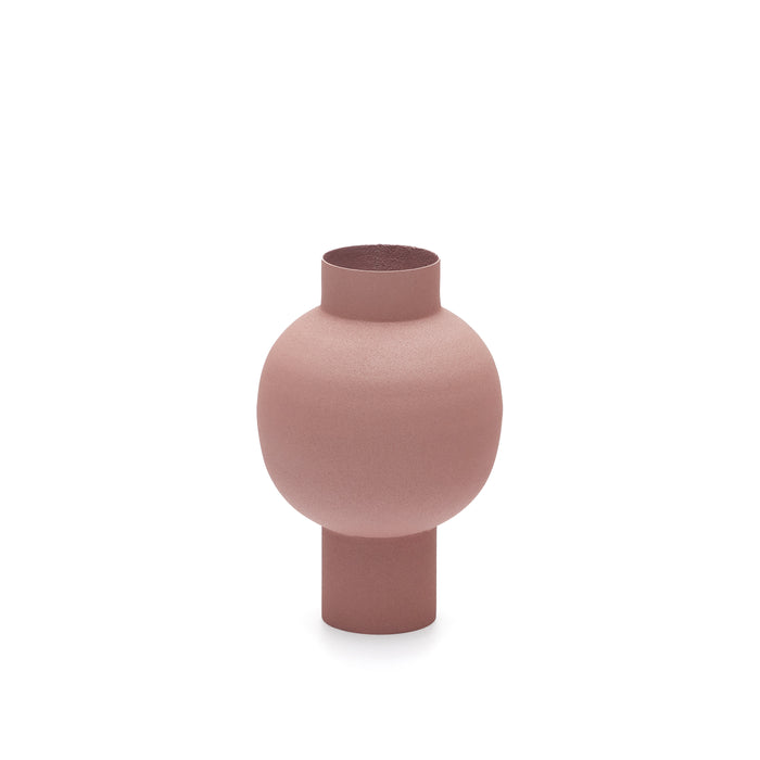 Kave Home - Metalen vaas Celra bruin 21 cm