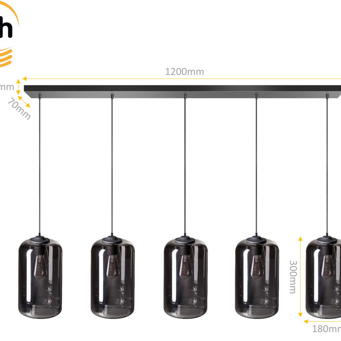 ETH Hanglamp The John 5 Lichts | Zwart