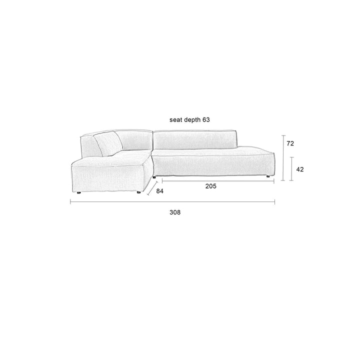Zuiver Fat Freddy Rib Hoekbank Rechts - Caramel