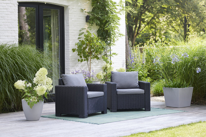 Allibert California Tuinstoel - 2 stuks - Grafiet