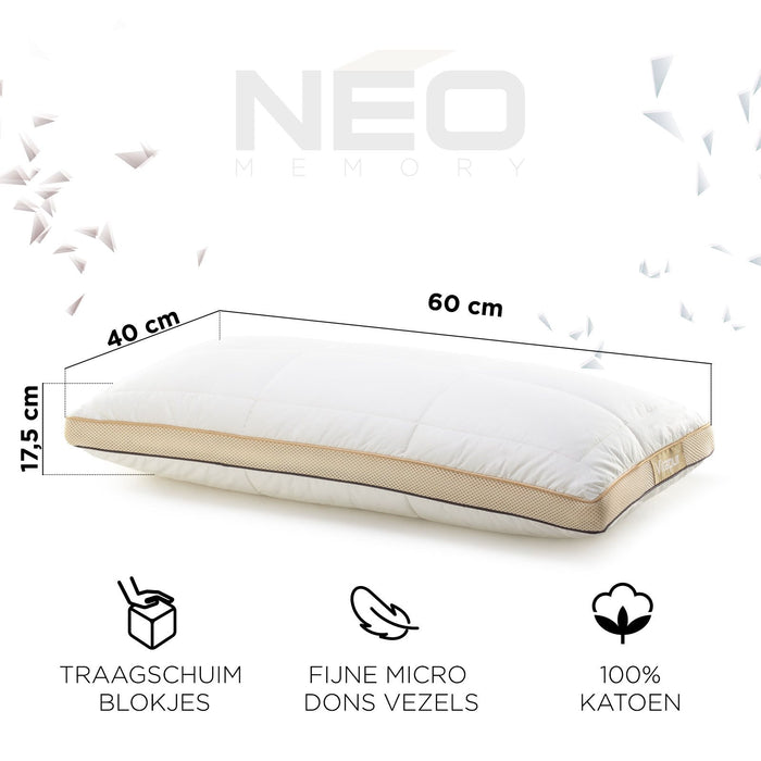 NEO Hybride Memory Foam Kinderkussen - 40x60 cm