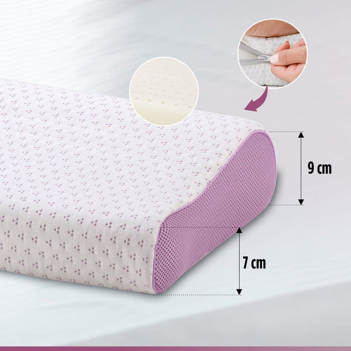Vitapur Anatomisch Lavendel Memory Foam Hoofdkussen 30x50 cm