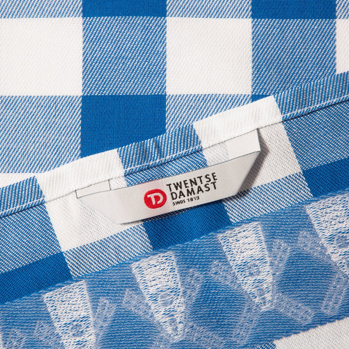 Twentse Damast Theedoekenset - 6 stuks - Huizen Blauw