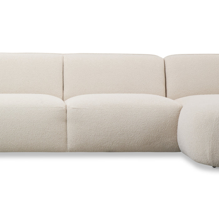 by fonQ Soft Hoekbank met Chaise Longue Rechts - Bouclé - Crème