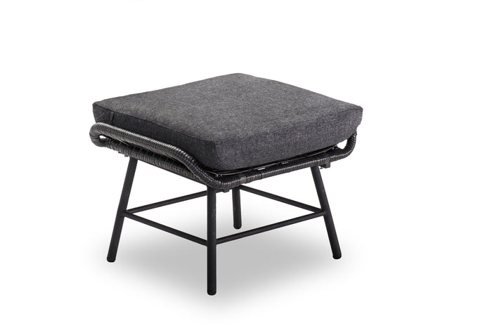BUITEN living Dex voetenbank | wicker + aluminium | Charcoal