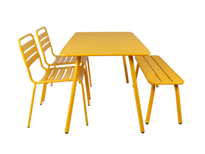 Metalen tuinset Max 150 cm okergeel - 4-delig