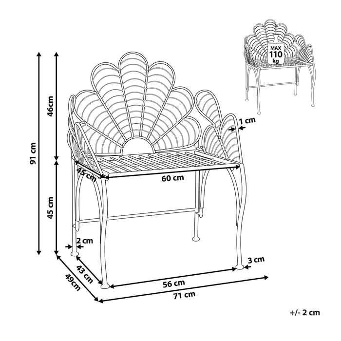 Beliani - LIGURIA - Tuinstoel - Zwart - IJzer