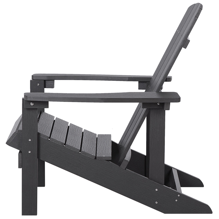 Beliani - ADIRONDACK - Tuinstoel met voetenbank - Grijs - Kunsthout