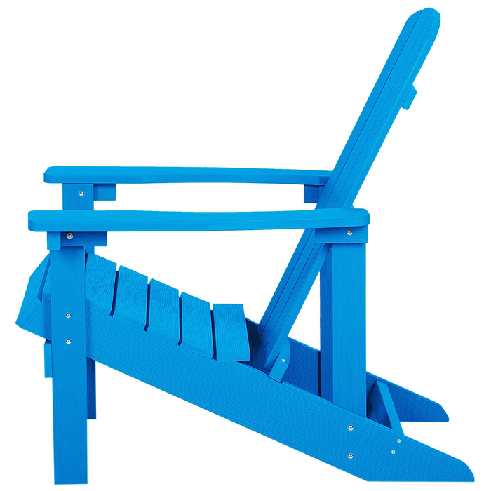 Beliani - ADIRONDACK - Tuinstoel met voetenbank - Blauw - Kunsthout