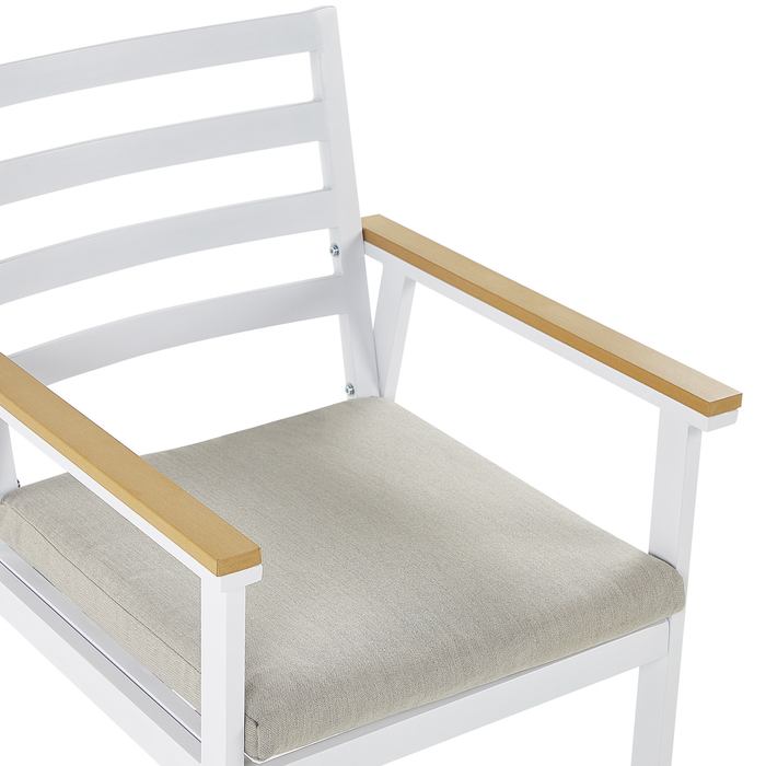 Beliani - CAVOLI - Tuinstoel set van 4 - Wit|Beige - Aluminium