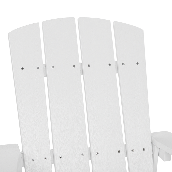 Beliani - ADIRONDACK - Tuinstoel met voetenbank - Wit - Kunsthout