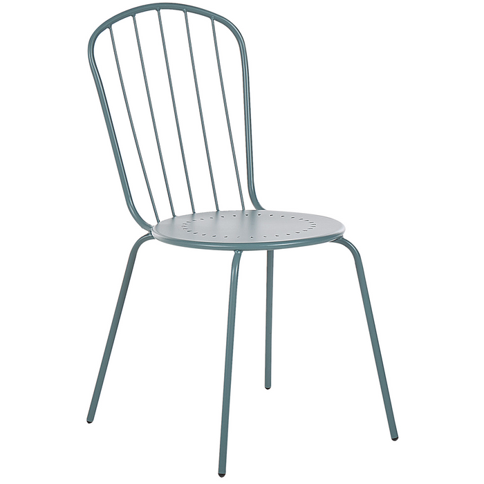 Beliani - CALVI - Tuinstoel set van 8 - Blauw - Staal