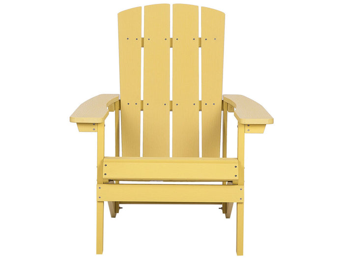 Beliani - ADIRONDACK - Tuinstoel met voetenbank - Geel - Kunsthout