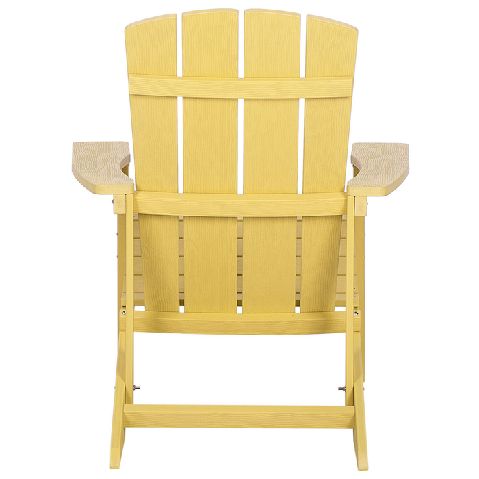 Beliani - ADIRONDACK - Tuinstoel met voetenbank - Geel - Kunsthout