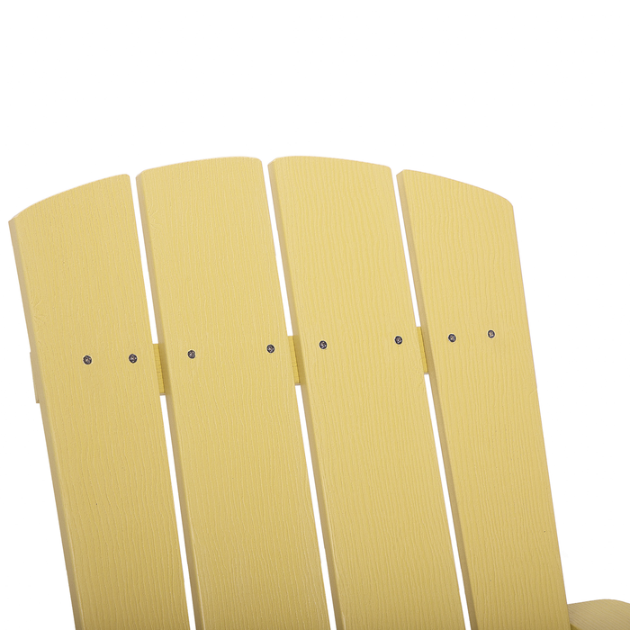 Beliani - ADIRONDACK - Tuinstoel met voetenbank - Geel - Kunsthout