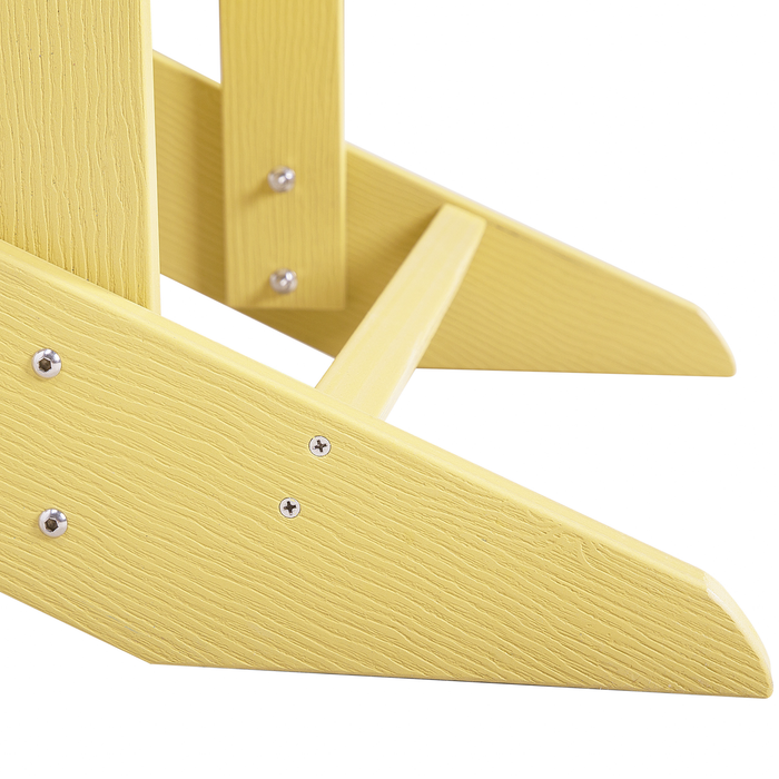 Beliani - ADIRONDACK - Tuinstoel met voetenbank - Geel - Kunsthout