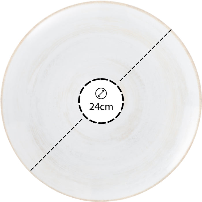 Hazel & Bos Juntos Madera ontbijtbord - 24 cm - 6 stuks - porselein