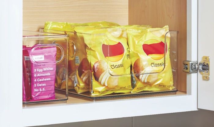 Open Opbergbox met Handvaten, 25 x 25 x 15 cm, Kunststof, Transparant