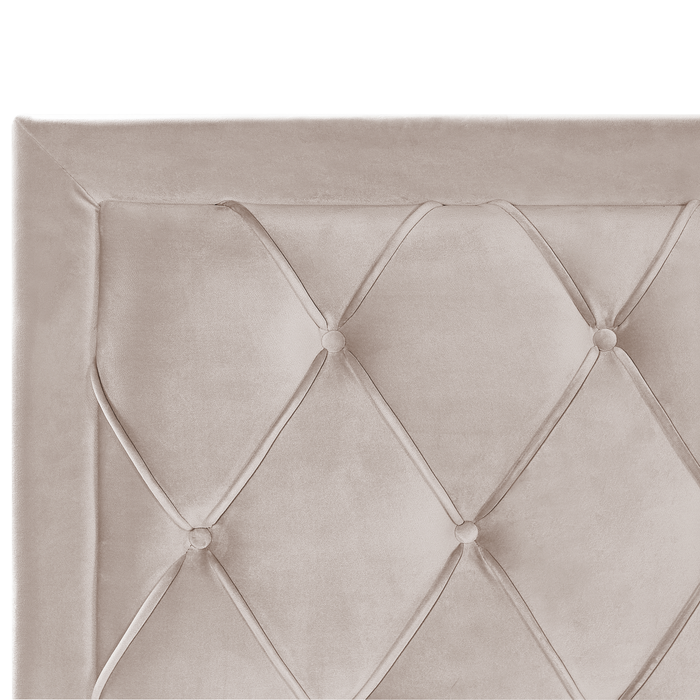 Beliani-LIEVIN-Bed met opbergruimte-Beige-140 x 200 cm-Fluweel