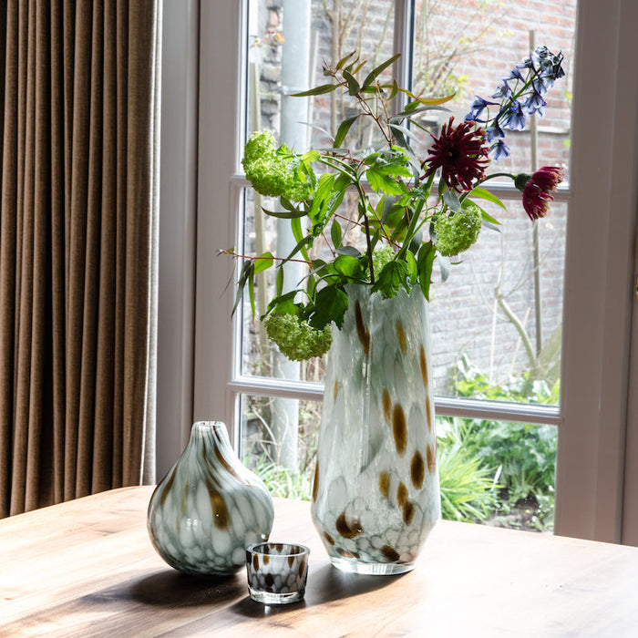 Home Delight - Vaas Nika grijs glas 34cm