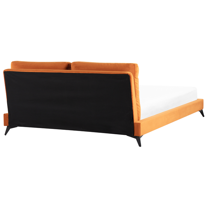 Beliani - MELLE - Tweepersoonsbed - Oranje - 180 x 200 cm - Fluweel