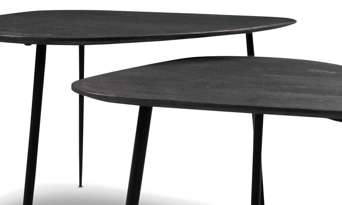 M2 Kollektion Trio Massief Acacia Zwart Salontafel Set