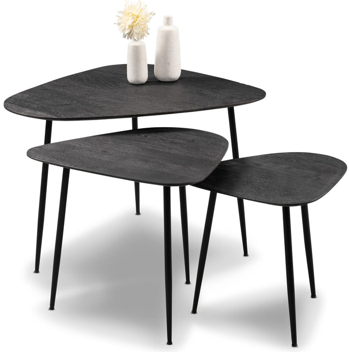 M2 Kollektion Trio Massief Acacia Zwart Salontafel Set