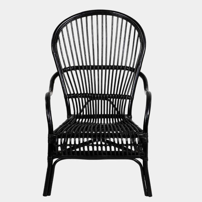 Lesli Living Nonna loungestoel rotan zwart