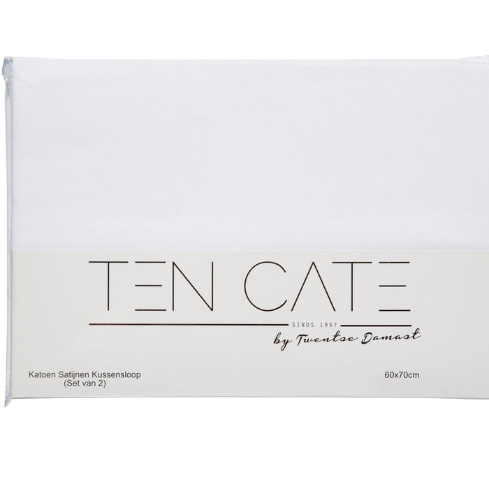 Ten Cate Katoensatijnen Kussenslopen (2 stuks) - 60x70 cm - Wit