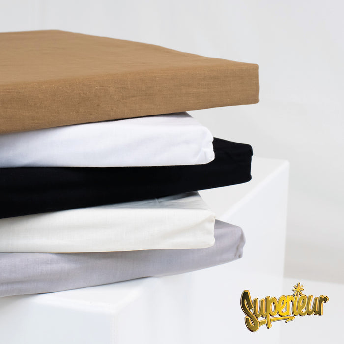 Superieur Creme Percaline Katoenen Hoeslaken 90x200cm