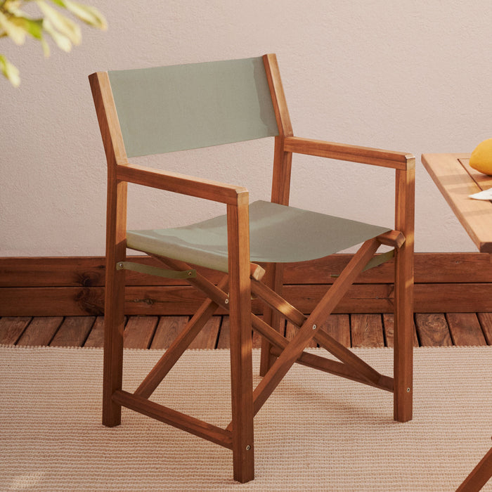 Kave Home - Thianna opvouwbare tuinstoel in groen met massief