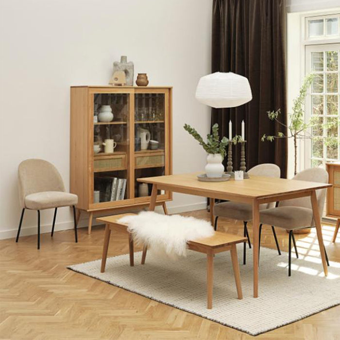 Olivine Boas Houten Vitrinekast met Lade - B 110 cm - Naturel