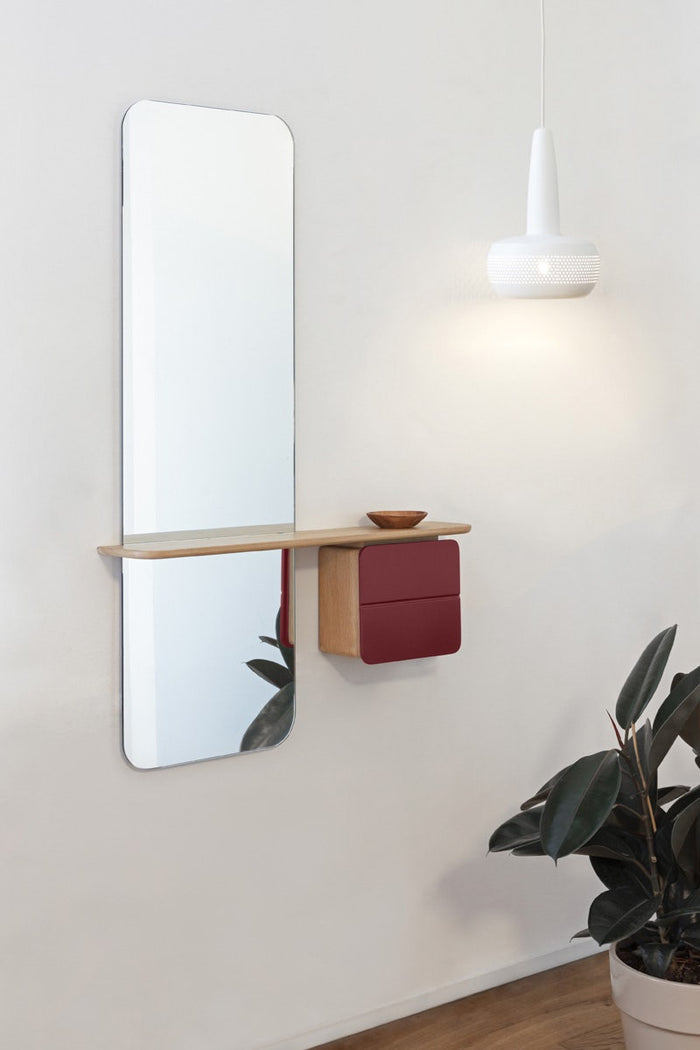 Umage One More Look Wandspiegel met Plank - Ruby Red