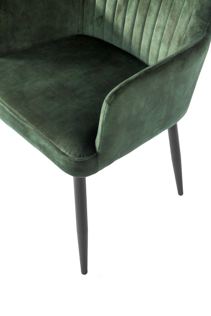 Furntastik Lomellina Eetkamerstoel, Vintage Velvet, groen