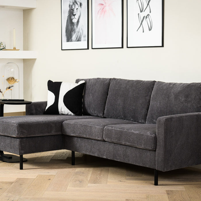 Furntastik Foggia 3 zits bank CL L+R, stof RIB, antraciet