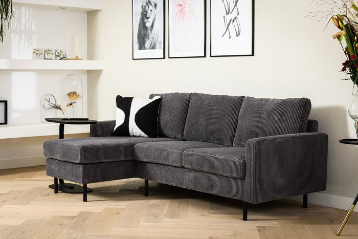 Furntastik Foggia 3 zits bank CL L+R, stof RIB, antraciet